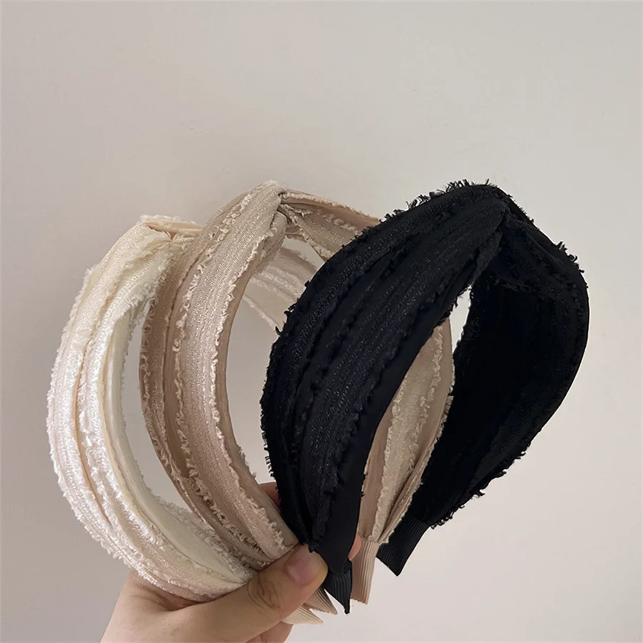 

Simple women's headband solid color twill knotted headband suitable for ladies girls casual shopping travel headwear accessories
