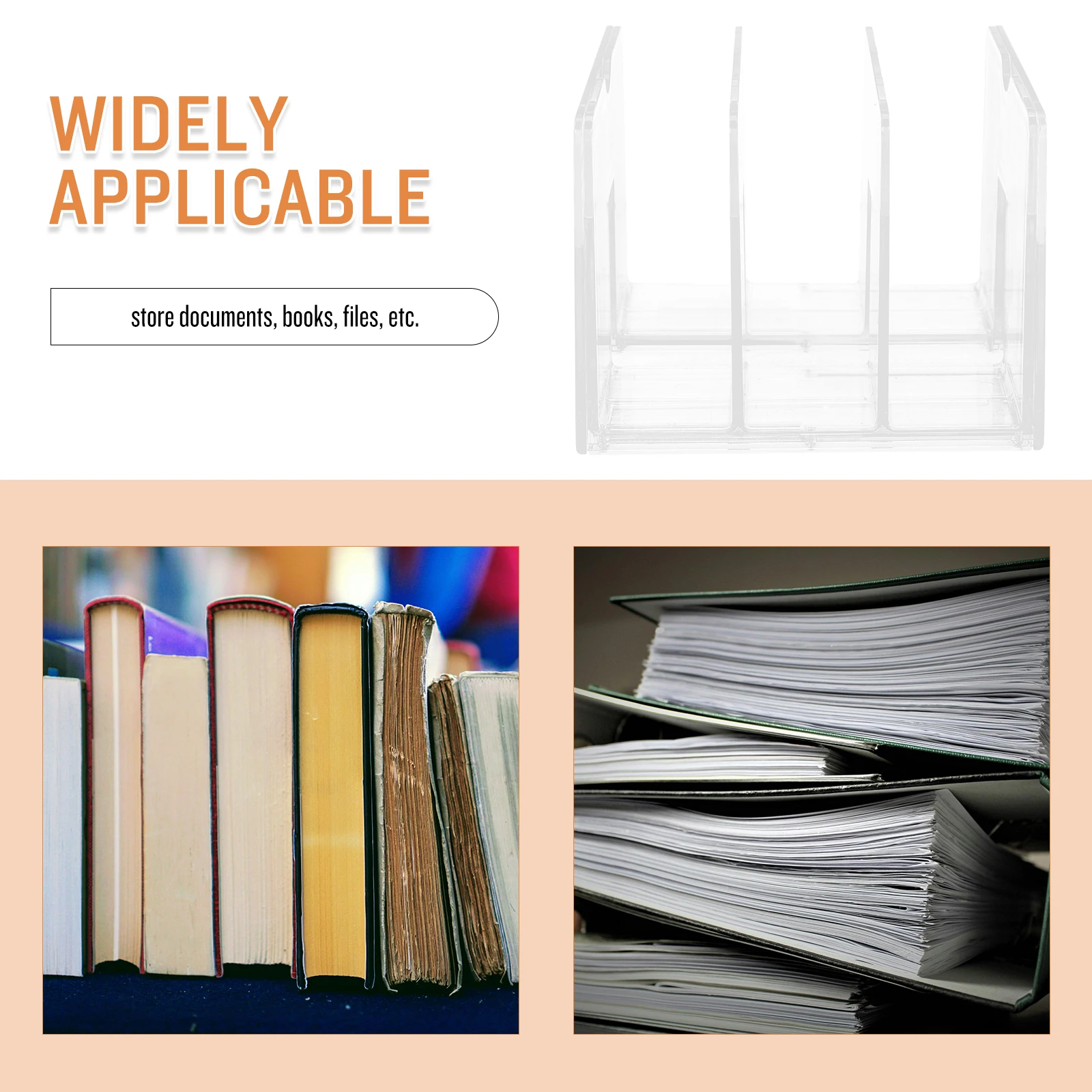 

Transparent Bookend Shelf Thickened Desktop File Rack For Office Study Room Document Organizer Vertical Book Holder Stand