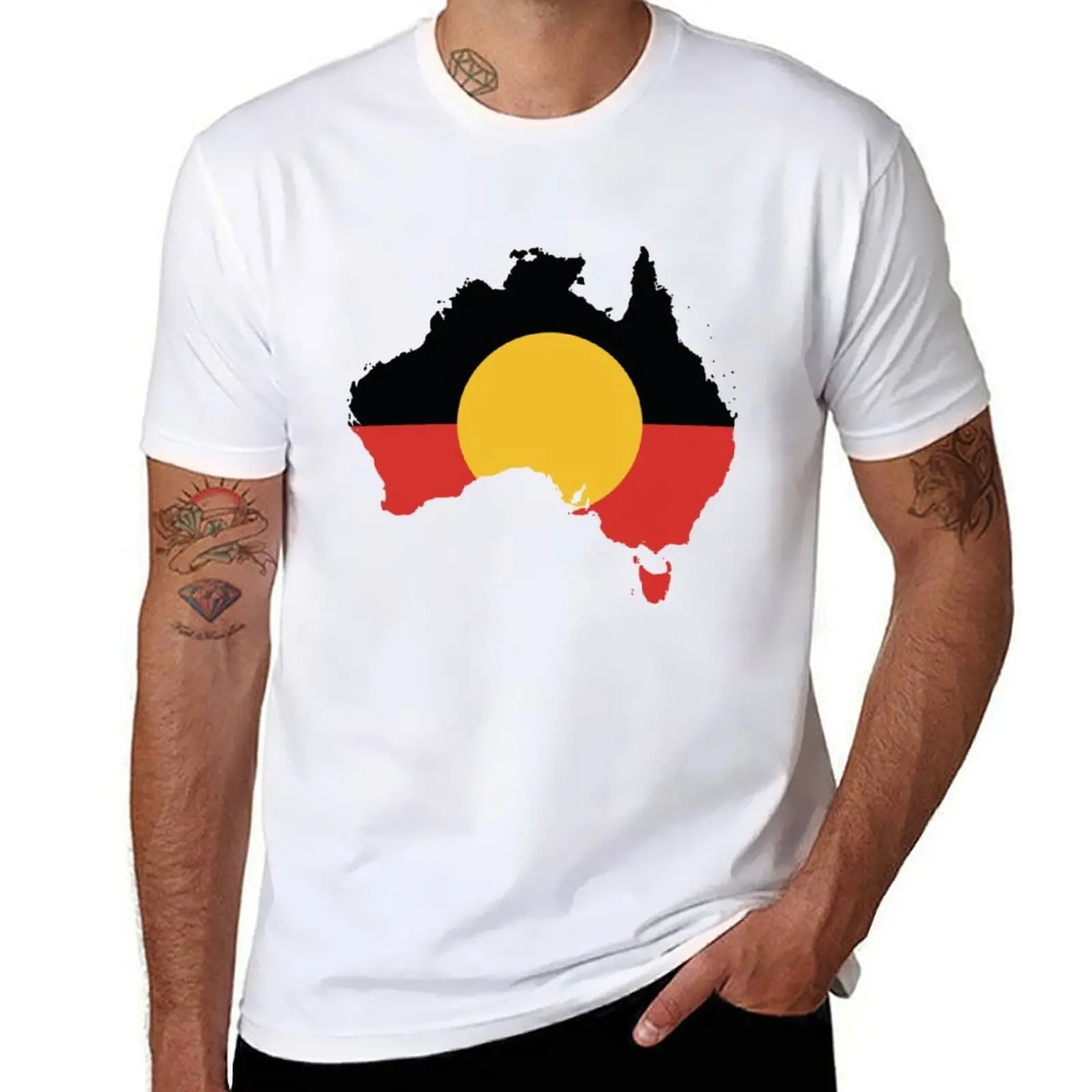

The Aboriginal Flag #1,Aboriginal Flag Aboriginal Lives Matter T-Shirt cotton t shirts man 100% cotton tshirt 100% T-Shirt