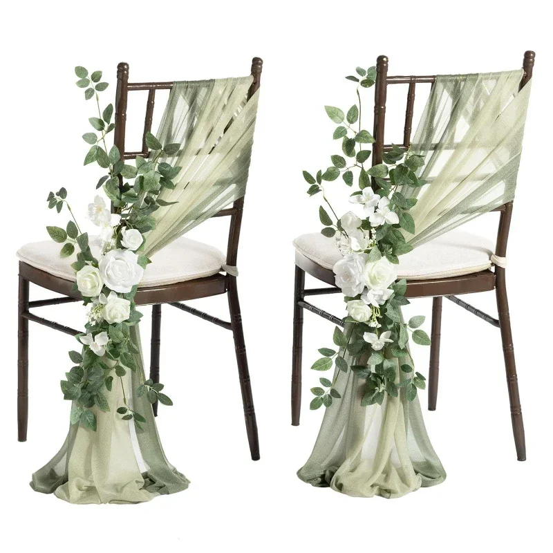 250CM Wedding Chair Back Decoration 3-piece Set of Artificial Flower Snow Spinning Wedding Decoration Party