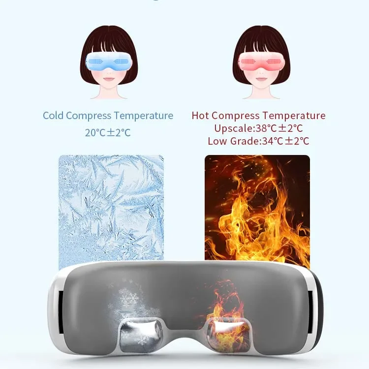 Healthpal  New Improve Dark Circles Suitable Air Compression Cooling Compress Mini Eye Massager Hot And Cold With Music