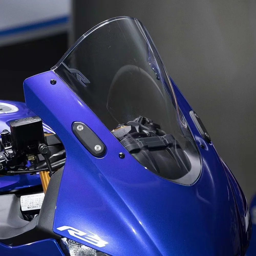 Ekran motocykla szyba przednia podwyższona modyfikacja hartowana sportowa szyba przednia dla YAMAHA YZF-R3 2021-2023 YZF-R25 2019-2023