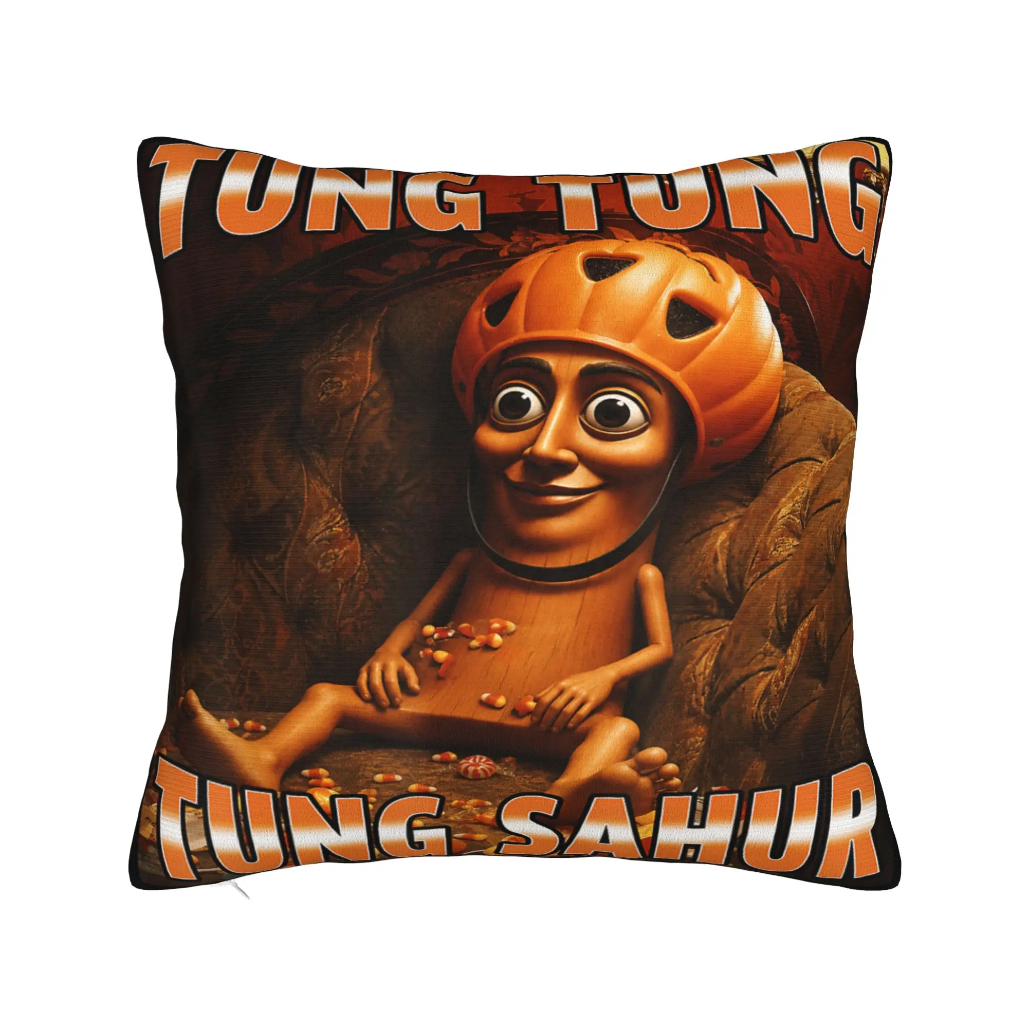 Pillow Case Tung Tung Tung Sahur Halloween is Calling Meme Custom Pillow Cover For Sofa Bedroom Home Decor Trendy Pillowcases