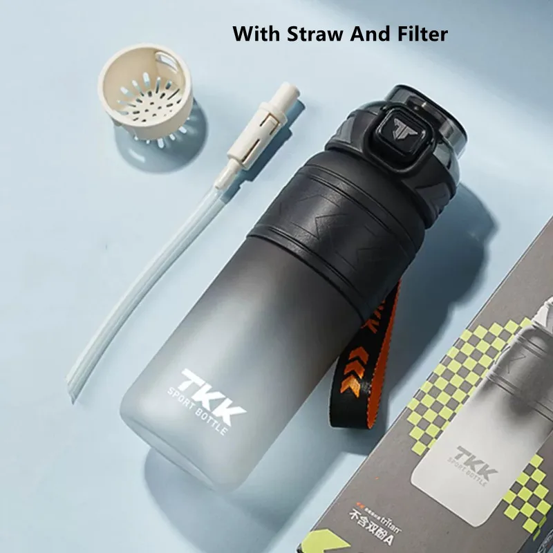 1000ml/600ml High Quality Tritan Material Water Bottle With Straw Portable Durable Gym Fitness Outdoor Sport Drinking Bottled