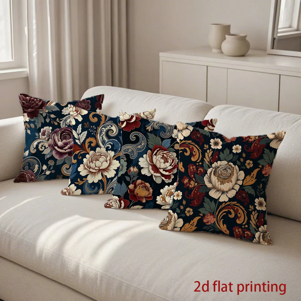 Vintage Floral Paisley Pillow Covers Pattern Cushion Cover Suitable for Sofa Bedroom Car Pillow Cover