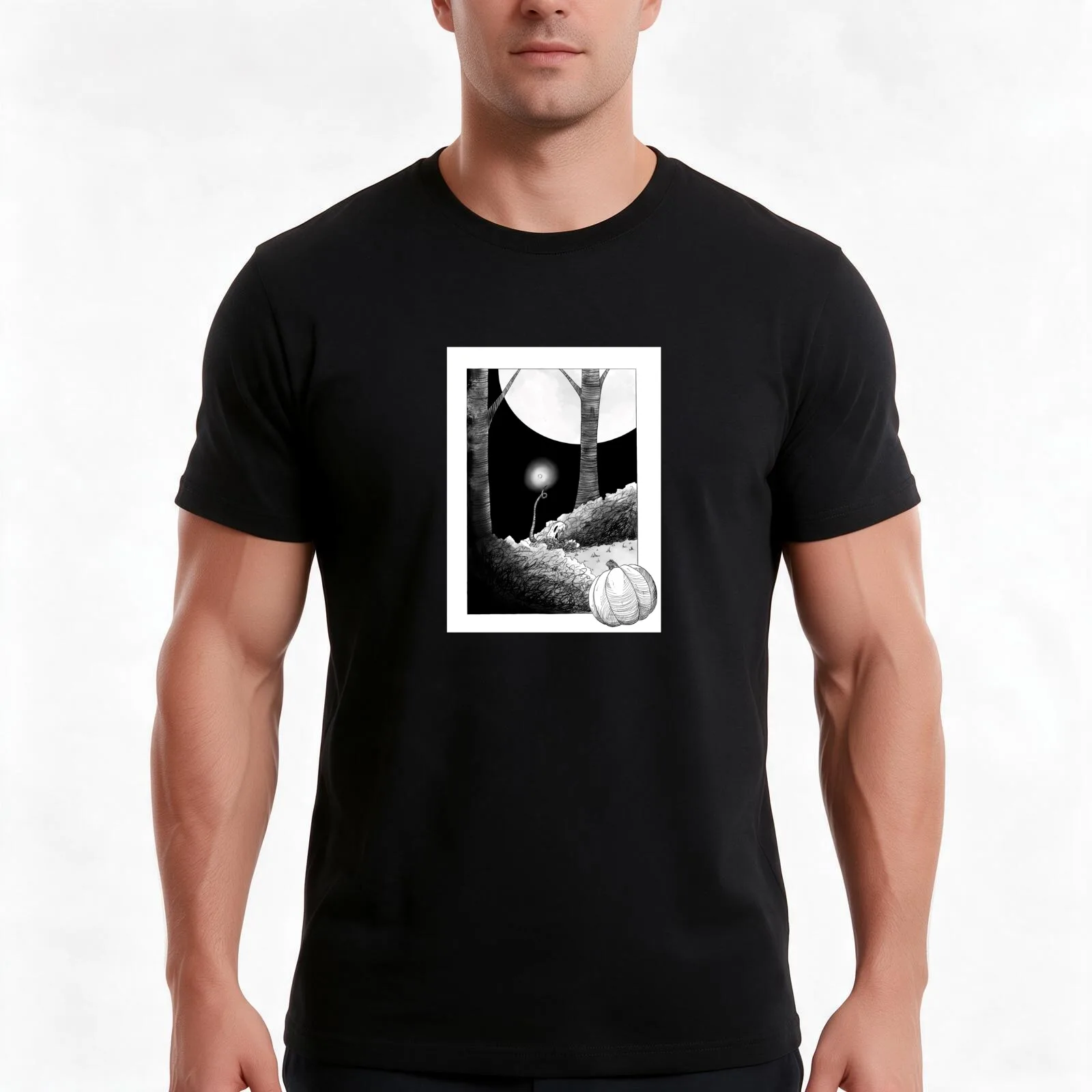 Pumpkin Fella T-Shirt, Summer Casual Cotton Tee, Oversized Streetwear Tops, Vintage Graphic Print, Loose Fit Short Sleeve