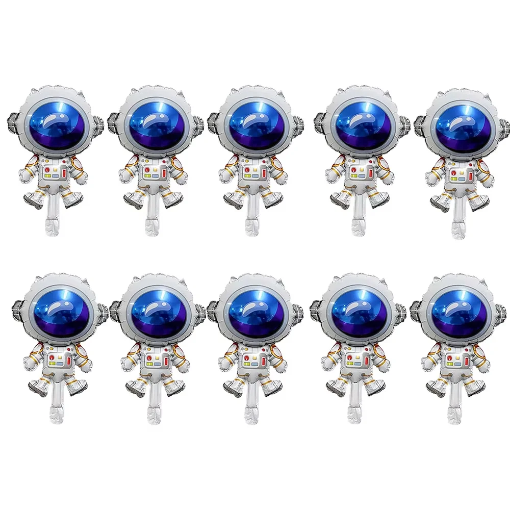 10pcs/lot Mini Size Outer Space Theme Astronaut Rocket Airplane Foil Balloons Boy Birthday Party Baby Shower Decoration Kids Toy