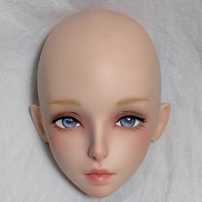 Customize Half Head Sweet Girl Resin Japanese Cartoon Anime Female Cosplay OR Kigurumi Doll Mask Drag Queen Prop Mask