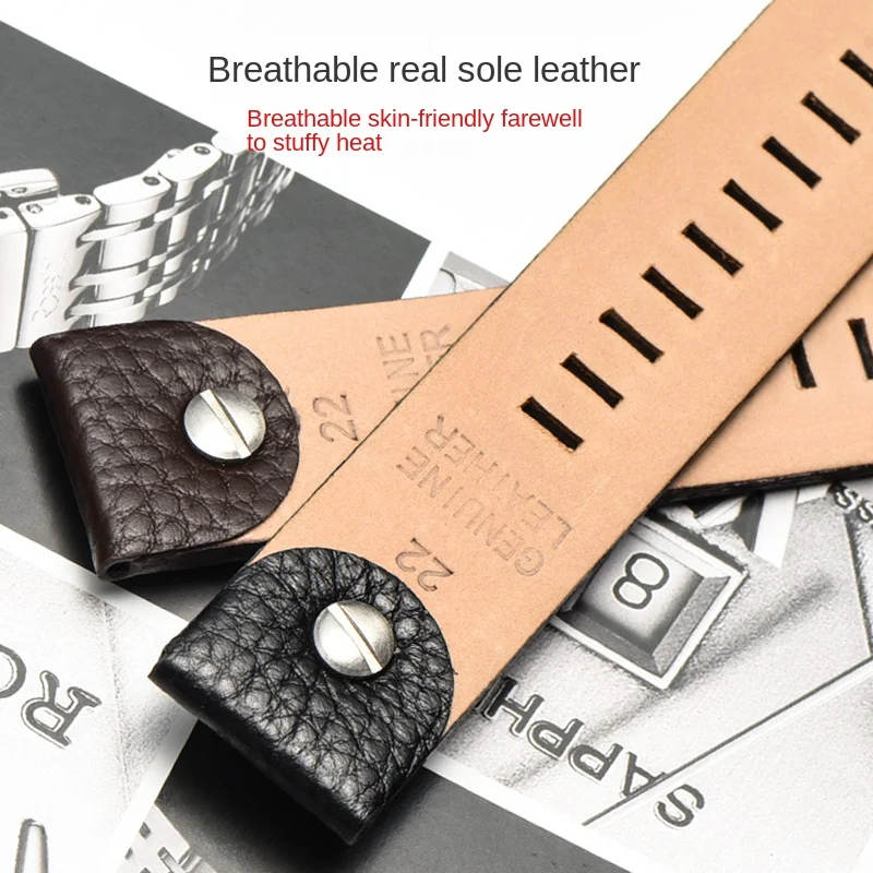 สายนาฬิกาหนังแท้สำหรับดีเซลหมุด Dz4323 1657 4318 DZ7312 DZ7257ผู้ชายสีขาวสีน้ำตาลสีดำสร้อยข้อมือ24 26 28 30