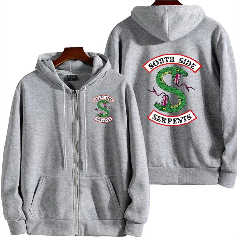 Southside Serpents Fashion Printed Zipper Hoodie Men's Trendy Comfortable Sweatshirt Women's Casual Harajuku Hoodie Streetwear