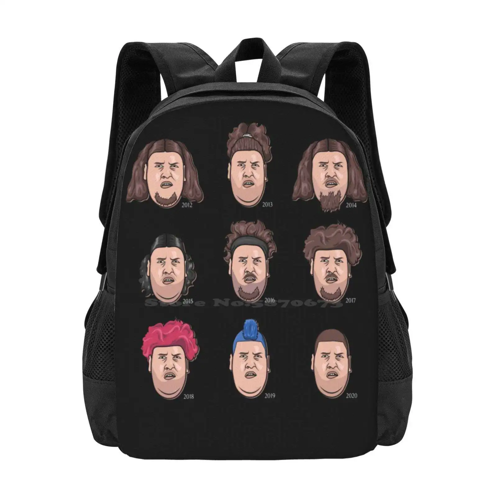 The 9 Faces Of Rainer Drachenlord Winkler 3D Print Design Backpack Student Bag Dragon Lord Rainer Winkler Lying Lord Fat Lord