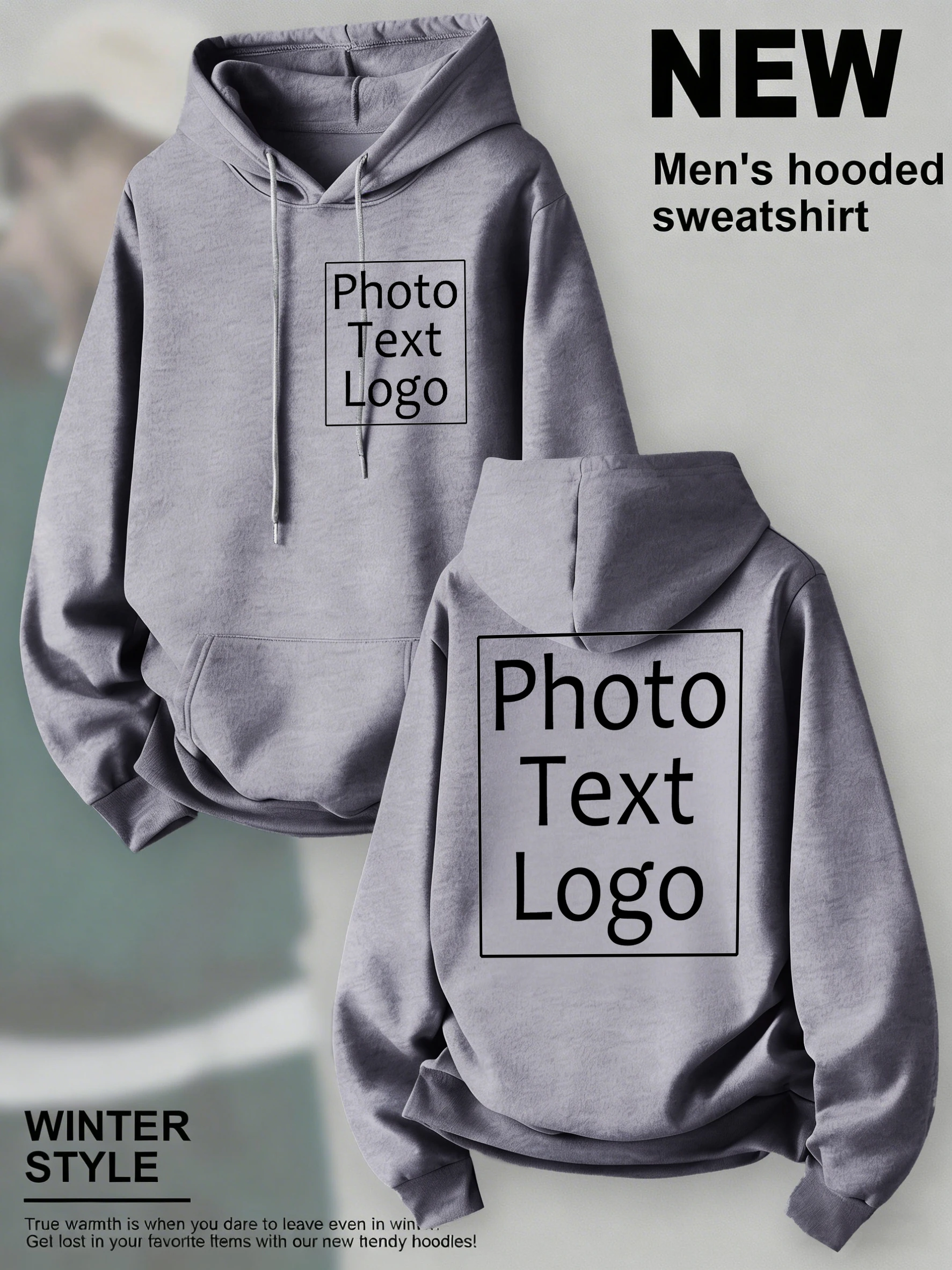 Personalisierter, individuell gestalteter Herbst-Freizeit-Sport-Hoodie für Herren, Fleece-Team-Basic-Sweatshirts, Streetwear, Büro-Arbeitskleidung, kreative Kleidung – Detail 15