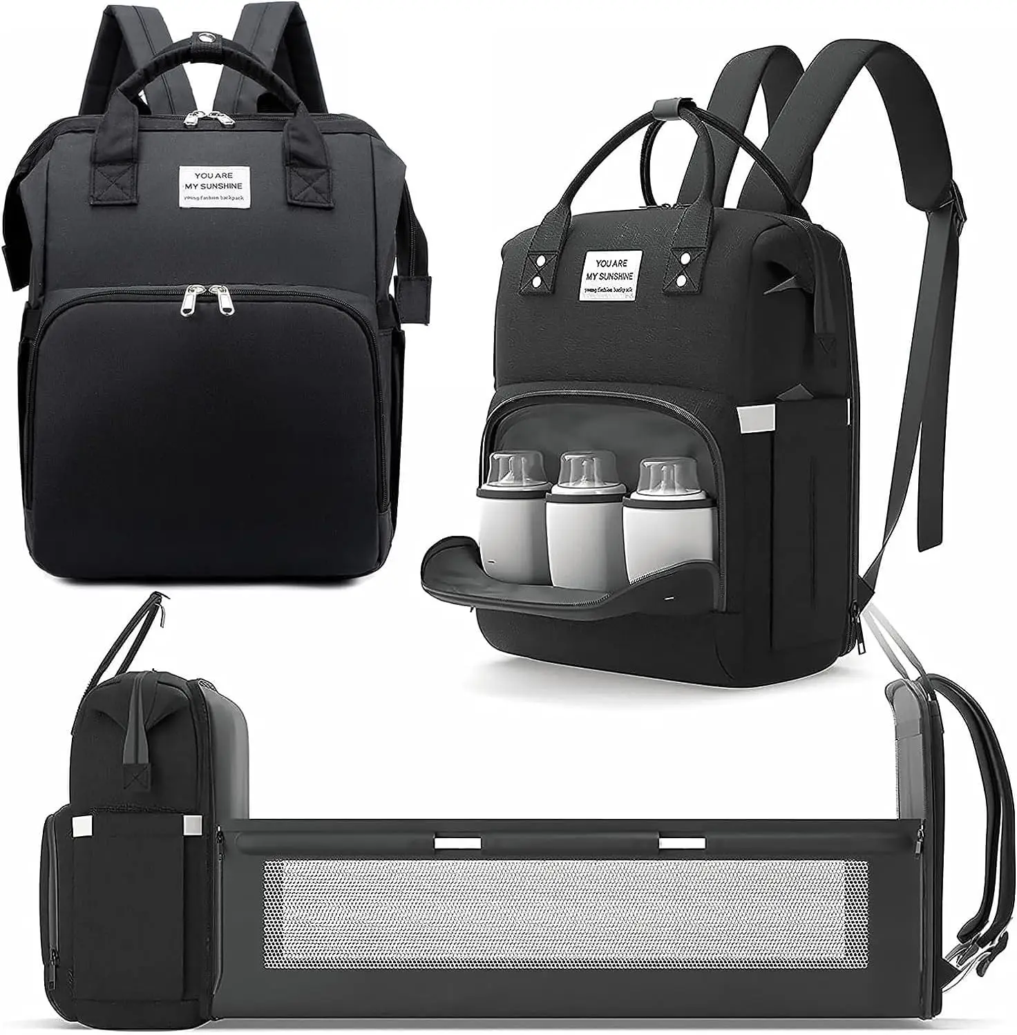 

Складные сумки для подгузников для мамы, рюкзак с ковриком для пеленания, органайзер большой емкости, складная кроватка, дорожная сумка для беременных