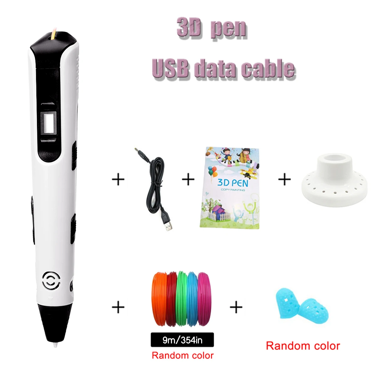 Verbesserter 3D-Druckstift, 9 Meter, Pla-Filamente, Kindergeburtstag, Weihnachten und Neujahr, Geschenke, dreidimensionale Malwerkzeuge