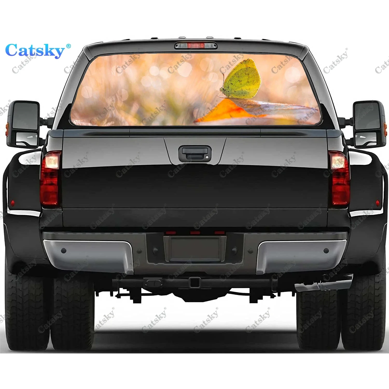 Animal -  Butterfly Rear Window Decals for Truck,Pickup Window Decal,Rear Window Tint Graphic Perforated Vinyl Truck Sticker