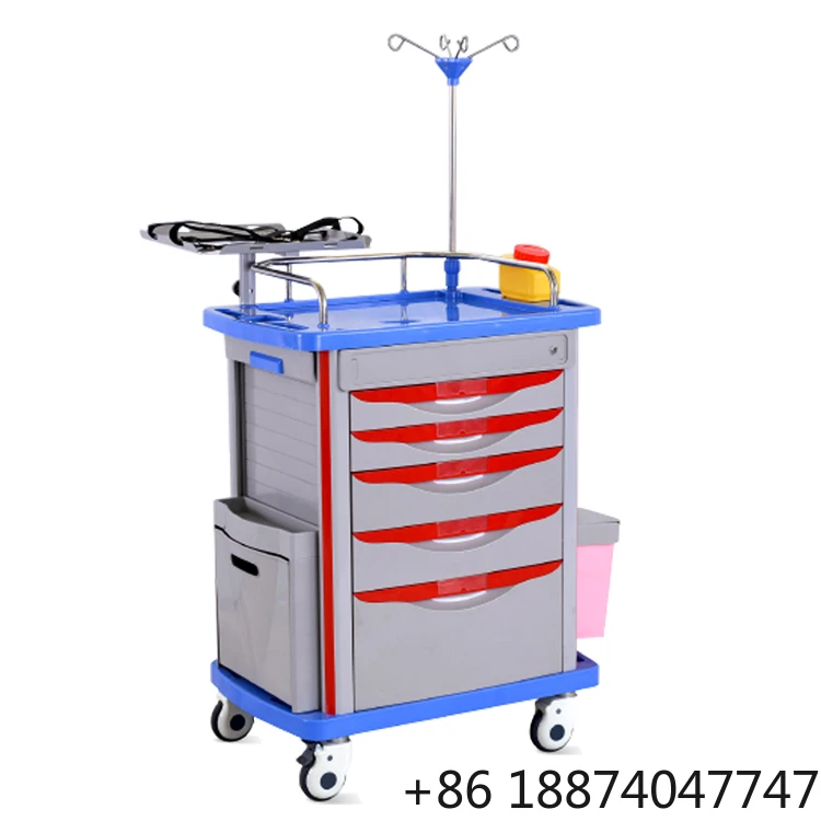 Hospital ABS Emergency Delivery Medical Durg Trolley Luz Mdica Hospital Mobile Medical Cart