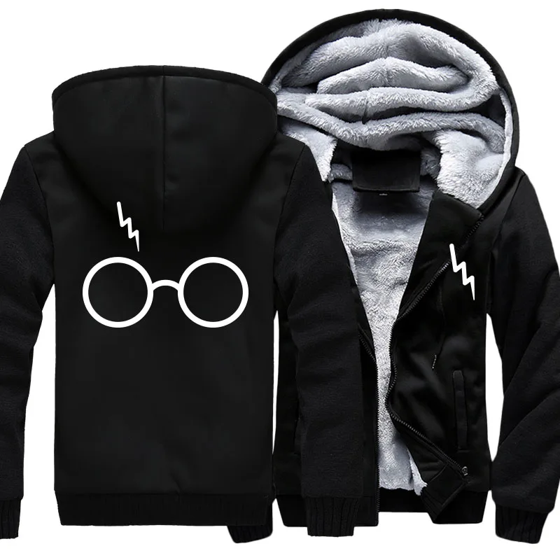 

COYOUNG, размер 5XL, мужские толстовки Harri с принтом potter, солнцезащитные очки, зимнее флисовое пальто на молнии, одежда, утепленные толстовки