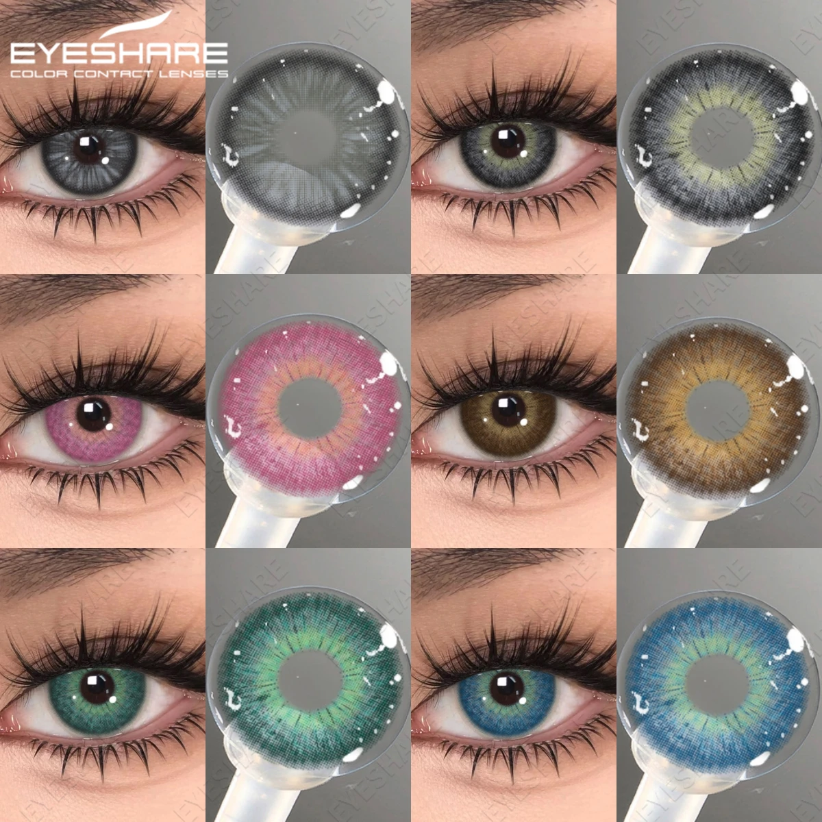 EYESHARE Neue farbige Kontaktlinsen, 1 Paar modische blaue Augenlinsen, graue Pupillen, hochwertige braune Linsen, grüne Augen, Kontakte