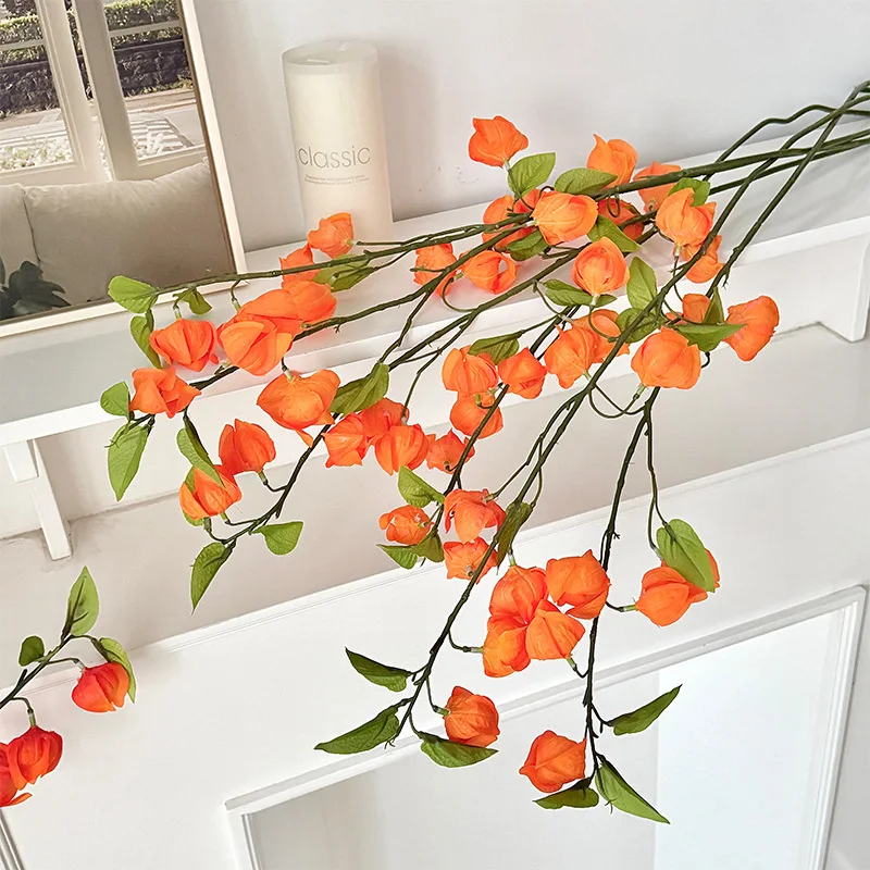 95cm Artificial Physalis Lantern Fruit Branch for Home Decor and Decorative Floral Arrangements view 4