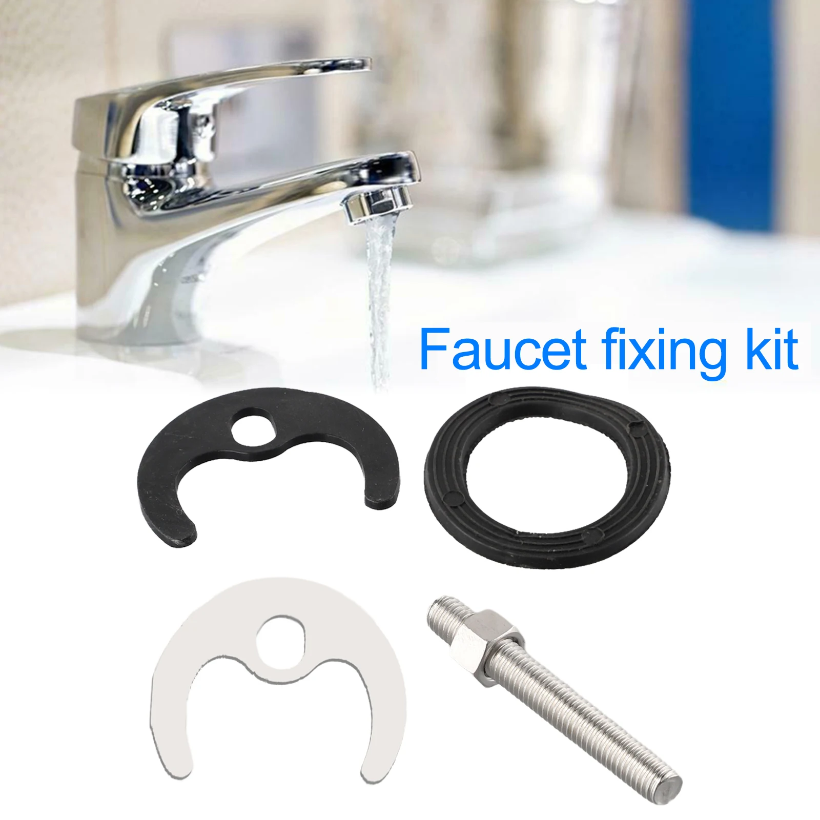 1pc Tap Faucet Fixing Fitting Kit Bolt Stainless Steel Rubber Gasket Monobloc Basin Mount Bracket Bolt Sink Kitchen Repair Tools