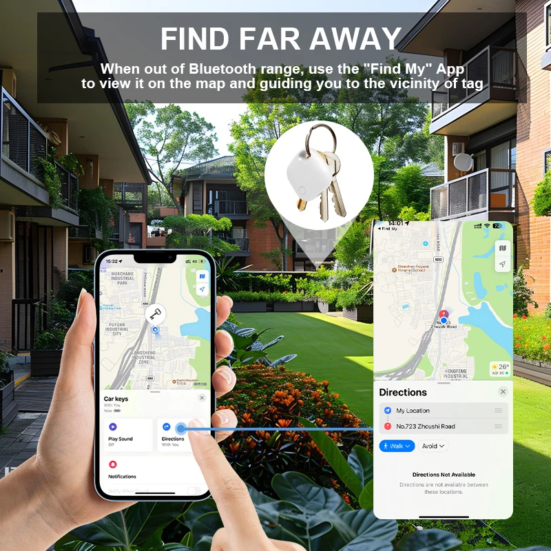 Rastreador GPS RSH, localizador inteligente, etiqueta inteligente para iOS Tybe-C, carga puede seguir coches, carteras, llaves, localizadores para niños
