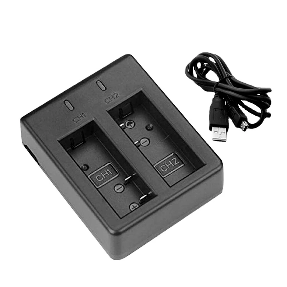 Camera Battery Charger USB Dual Charger Camera Accessory for All SJCAM Models of Portable Safe Dual Rechargeable Batteries