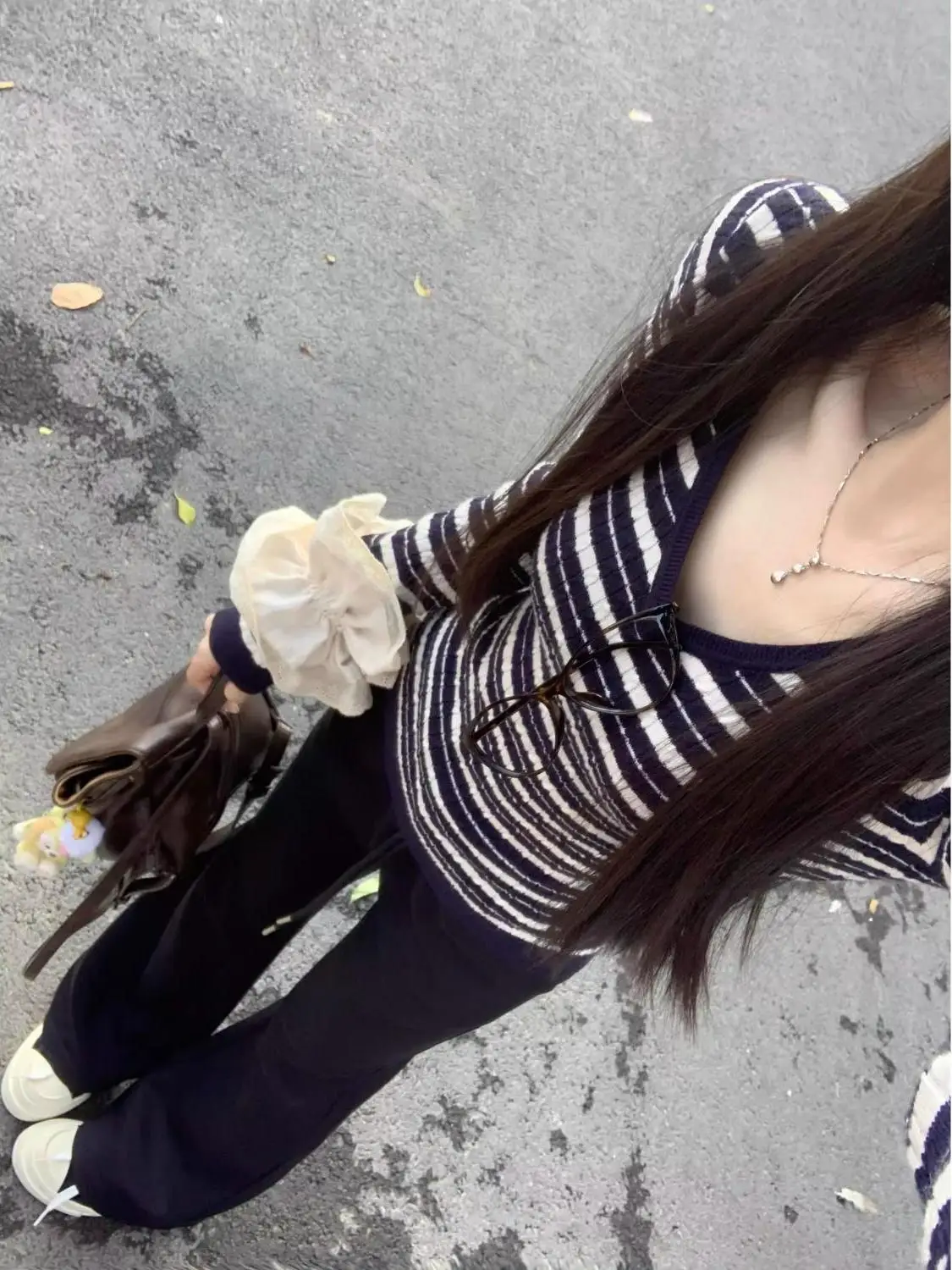 

Женский вязаный топ в полоску с v-образным вырезом, утягивающий топ, внутренняя одежда, модная осенне-зимняя элитная одежда, 2021.