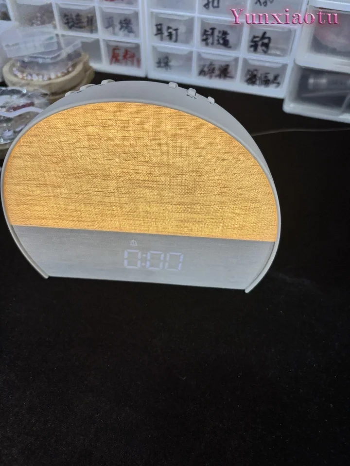 2026 New Fabric Wake Up Light Alarm Clock, Bedside Sleep Aid Lamp with Bluetooth Speaker, Radio & Countdown Timer