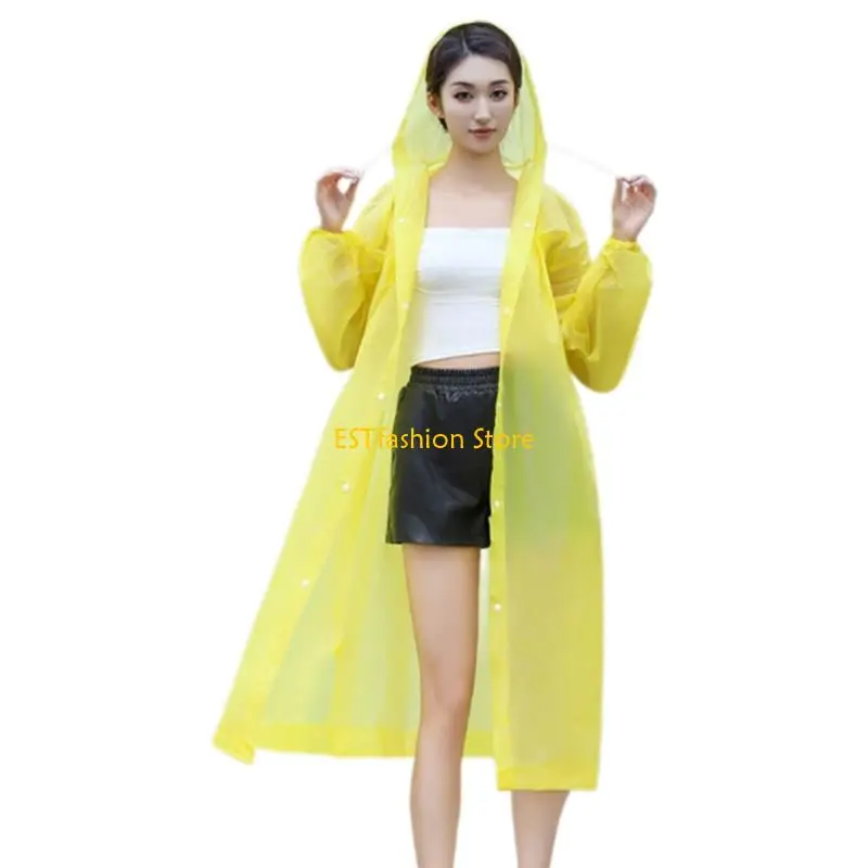 Y5GC Adult Rain Poncho with Hoods Sleeves Sports Raincoats Water Resistant Poncho Rain Coat Jackets Rain Poncho for Men Women