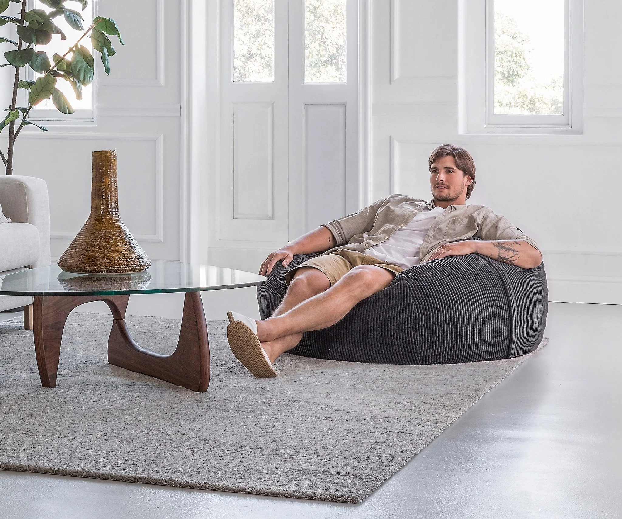 

Large Size Corduroy Bean Bag Bed Lazy Sofa for Adults and Kids