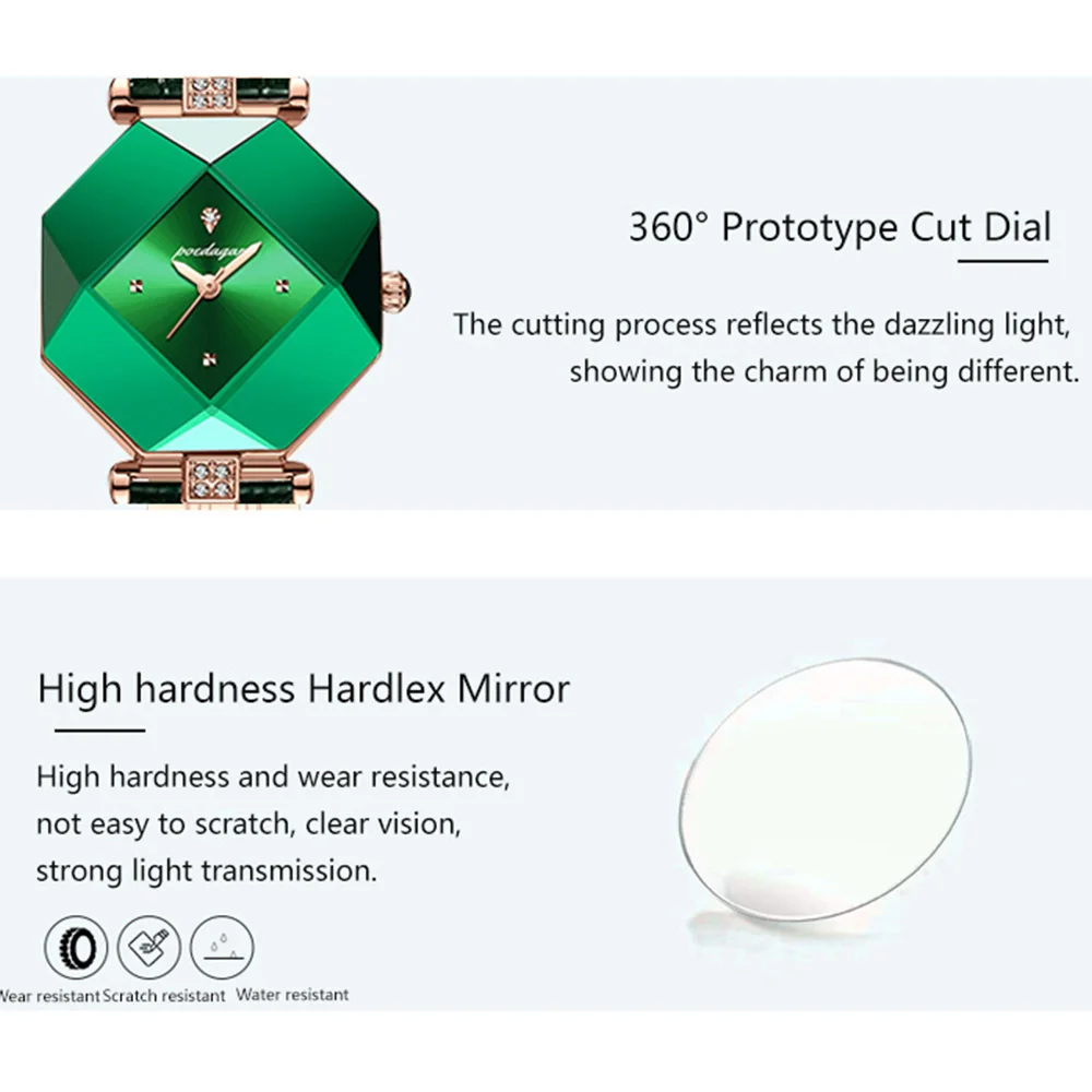 POEDAGAR ساعة نسائية أنيقة فاخرة كوارتز مقاومة للماء من الجلد للسيدات ساعة يد عصرية غير رسمية للنساء هدية Reloj