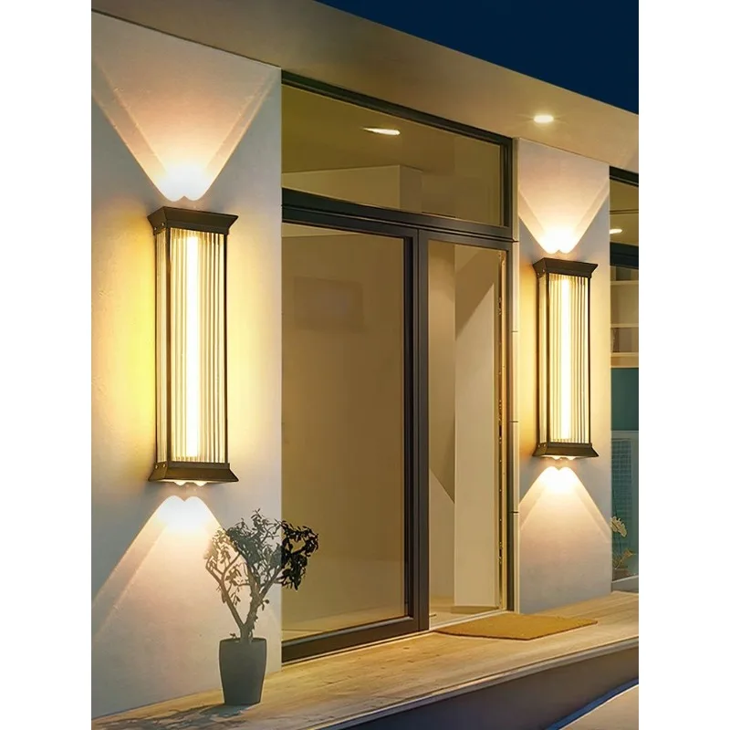 Modern Minimalist Aluminum Waterproof LED Wall Light Outdoor Villa Hotel Pillar Courtyard Hallway Decor Novelty  Energy Saving