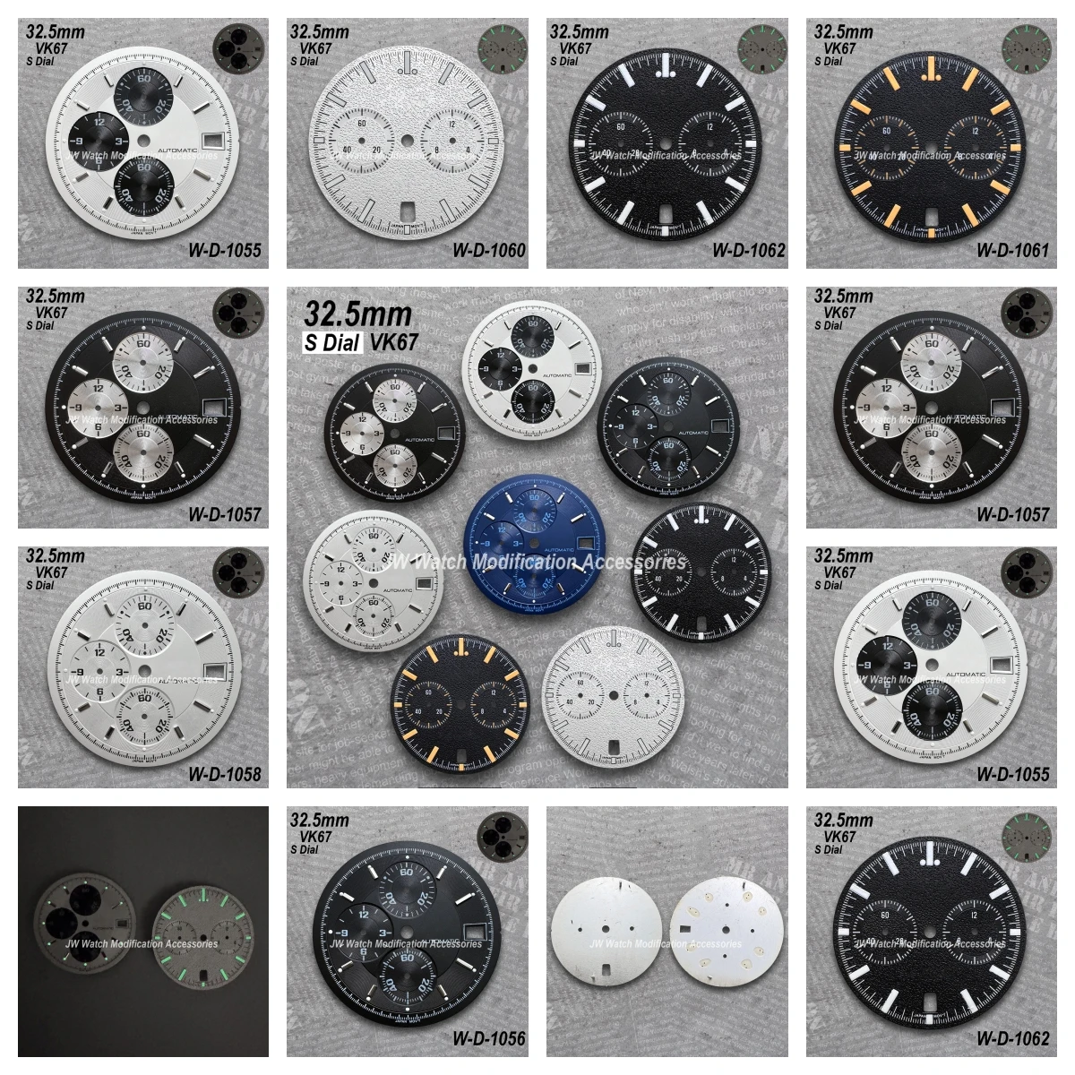 

32.5 mm Speed S Logo Dial Suitable For VK67 Movement Green Luminous Mattet Quality Watch Modification Accessories