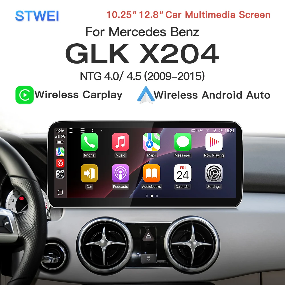 stwei Android 16 Snapdragon 665 10.25 12.8inch Screen For Mercedes Benz GLK class NTG 4.0 4.5 X204 CarPlay Video Players