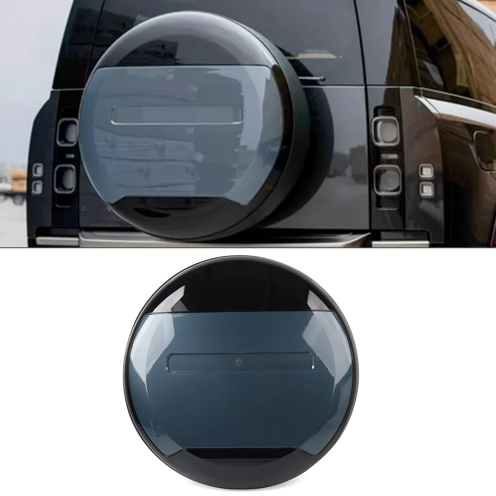 VPLEW0143 Rear Spare Tire Wheel Cover Cap 1pc For Land Rover Defender 2020-2023 2024 ABS Anzac Blue + Glossy Black