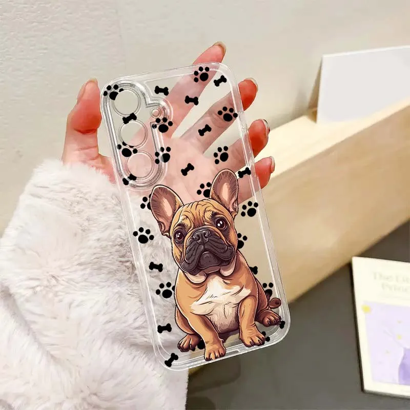 

Anime Cute Cat Dog For Samsung Galaxy S25 S24 S23 S22 S21 S20 S10 Lite Plus FE Edge TPU 5G Transparent Phone Case