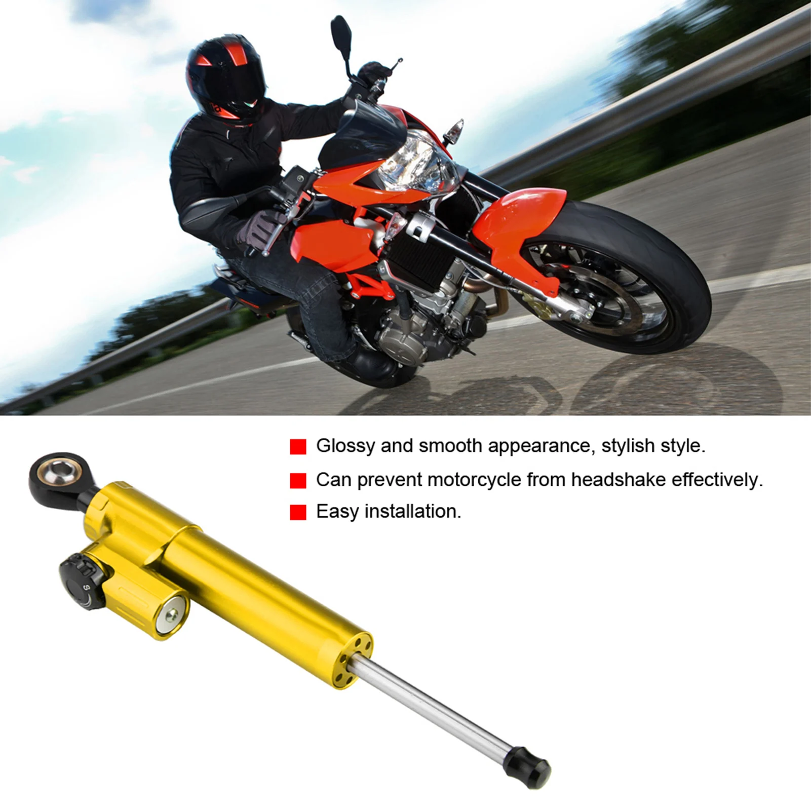 Aluminum Steering Damper Universal Motorcycle Aluminum Alloy Steering Damper Stabilizer Safety Control Universal Steering Damper