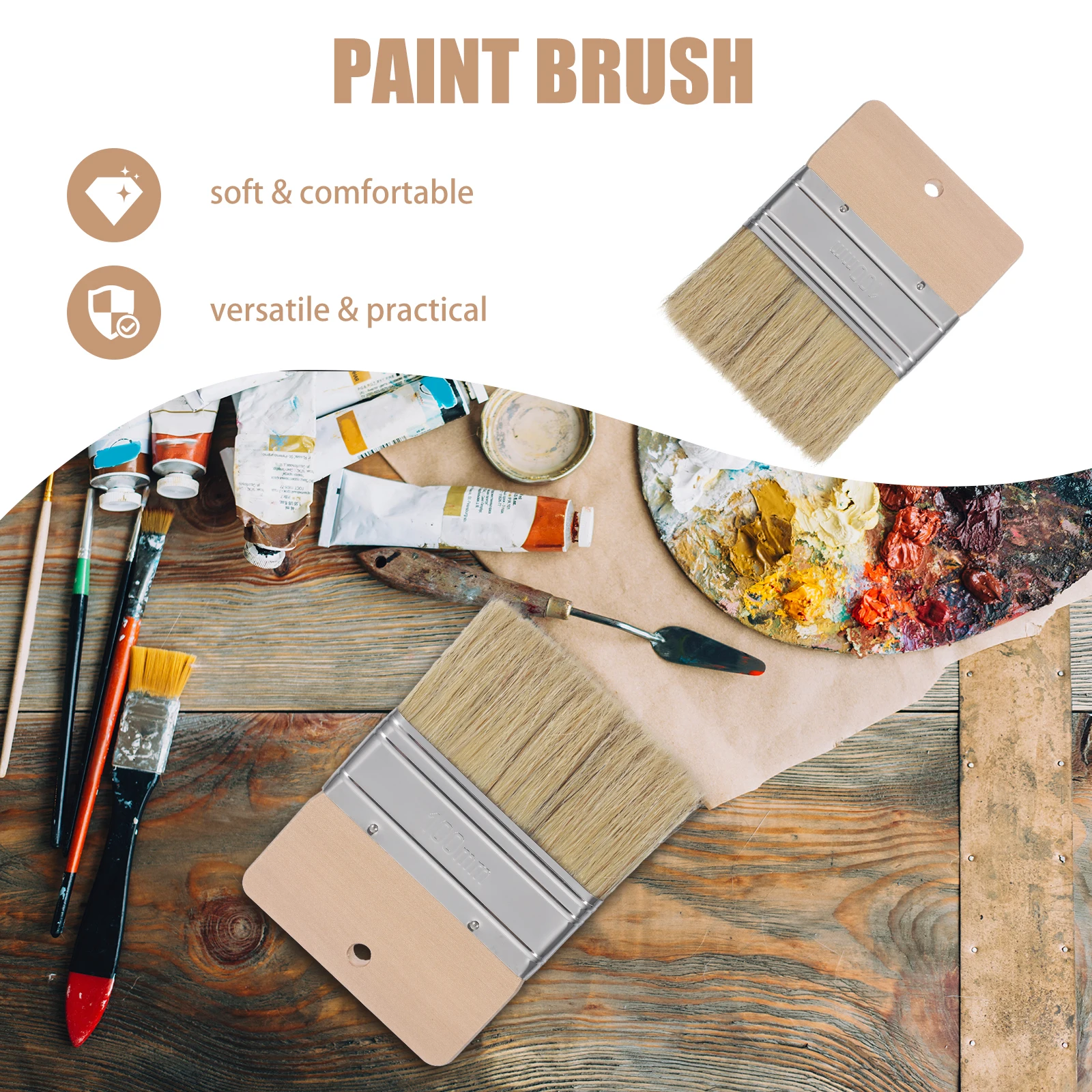

Bristle Brushes for Crafts Painting Beach Sand Remover Wood Handle Cleaning Tools Durable Multi Functional Artistic Work