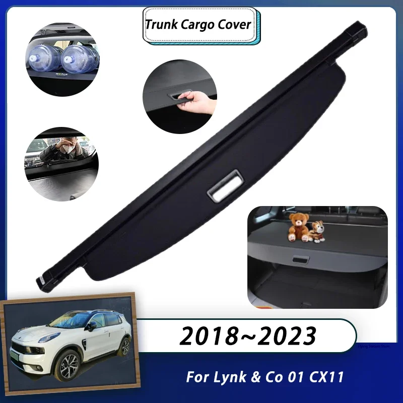 

Rear Cargo Cover For Lynk & Co 01 CX11 2018~2023 Car Trunk Luggage Curtain Organizer Retractable Shielding Accessories Storage