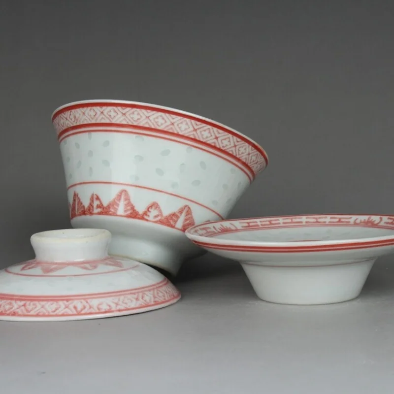 كوب بغطاء أوراق شجرة جينغدتشن الصيني مقاس 4.1 بوصة