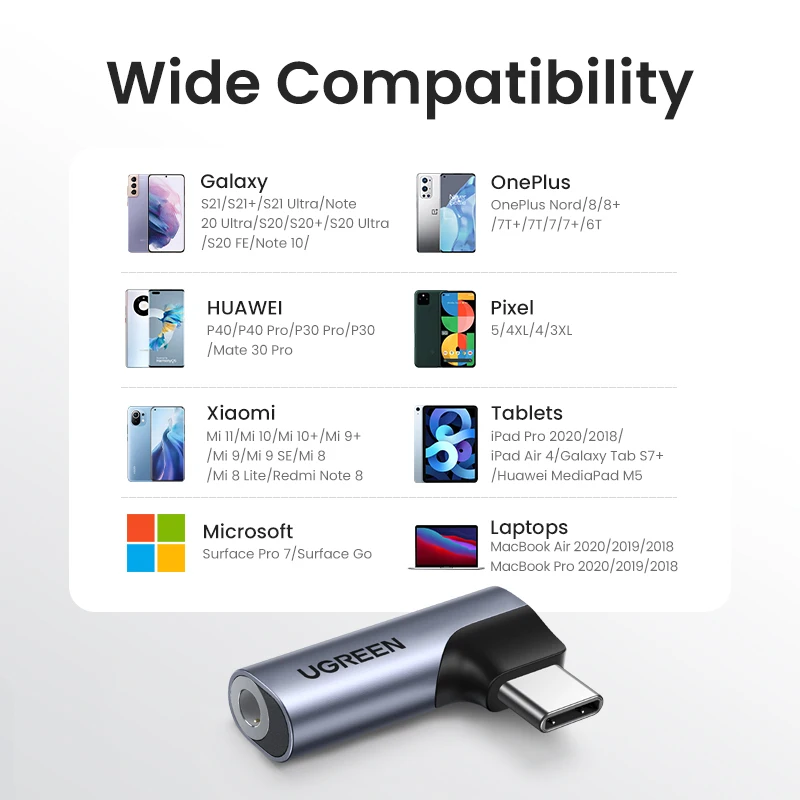 UGREEN USB C to 3.5mm Audio Headphone For Samsung Galaxy A52s S22 S21 iPad Pro 2022 Type C Aux DAC Earphone Mic Jack Adapter USB