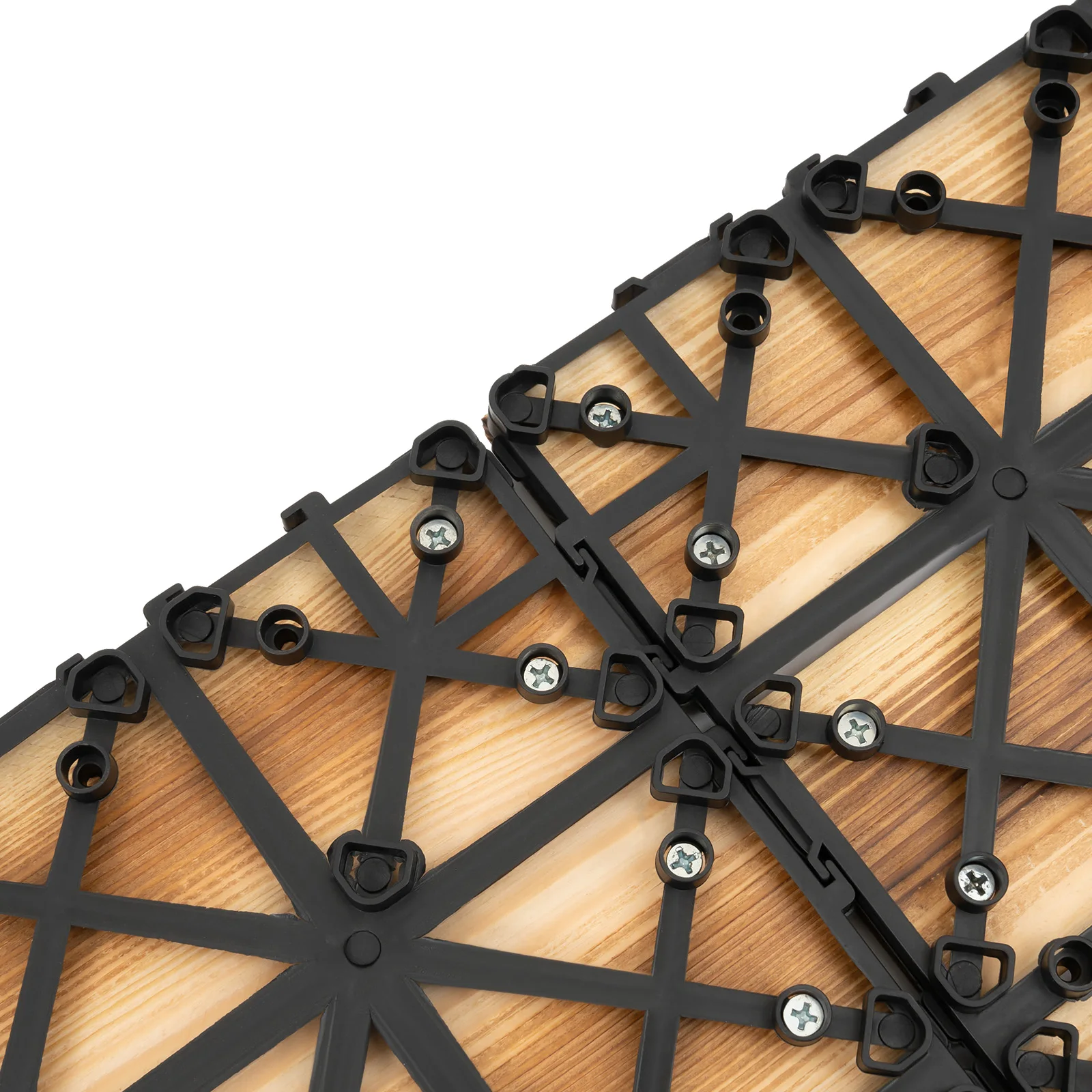 36Pcs 12''x12'' DIY Wood Flooring Interlocking Outdoor Parquet Light Brown Balcony Floor Patio Deck Tiles Garden Pathway