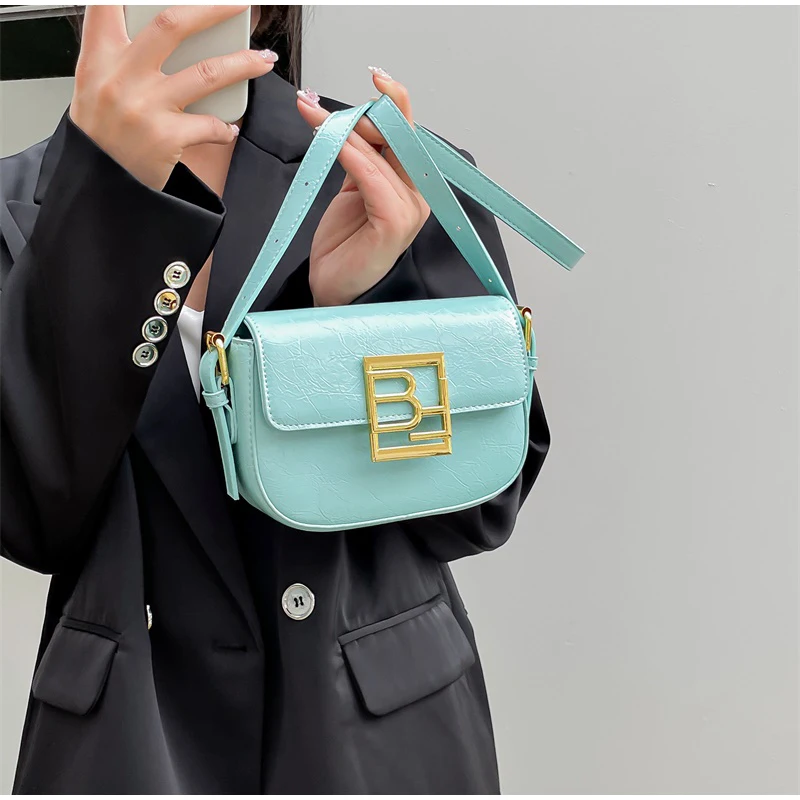 Fashion Luxury Women Saddle Bag Leather Handbags Shoulder Bag Small Flap Crossbody Bags For Women Messenger Bags Purse