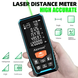 Aicevoos-Green Beam Digital Laser Rangefinder, Laser Light Green, Medidor de distância, Trena fita métrica Laser, Roleta, 50m, 70m, 100m, 120m