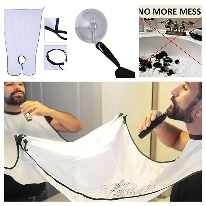 مريلة اللحية للرجال للحلاقة، مريلة العناية بالشعر مع غطاء مرآة لسهولة التنظيف، أداة تصفيف الشعر للرجال
