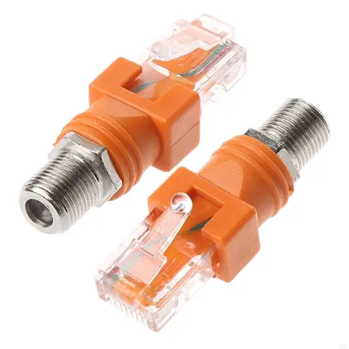 Adaptador coaxial a Ethernet, convertidor coaxial RF F hembra a RJ45 macho para probador