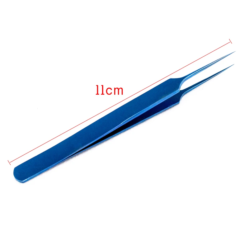 Fine Forceps Eye Microscopic Instruments Straight Tip Tweezers Flying Line Extremely Fine Forceps Head 0.1mm Without Damaging