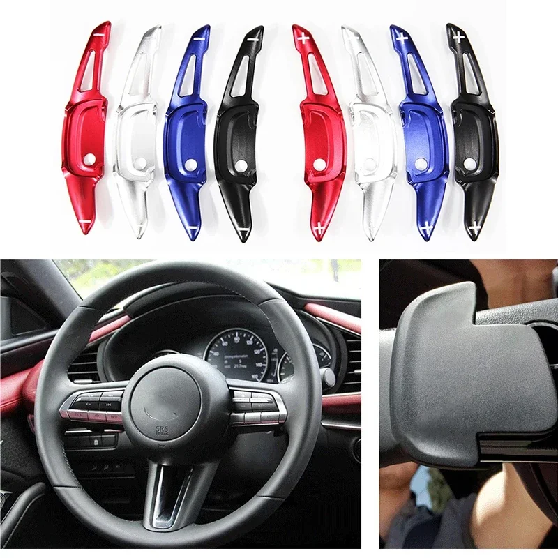 LS AUTO Car Aluminum Steering Wheel Shift Paddle Shifter Extension For New Mazda 3 Axela CX-30 2020 Auto Accessories Car-styling