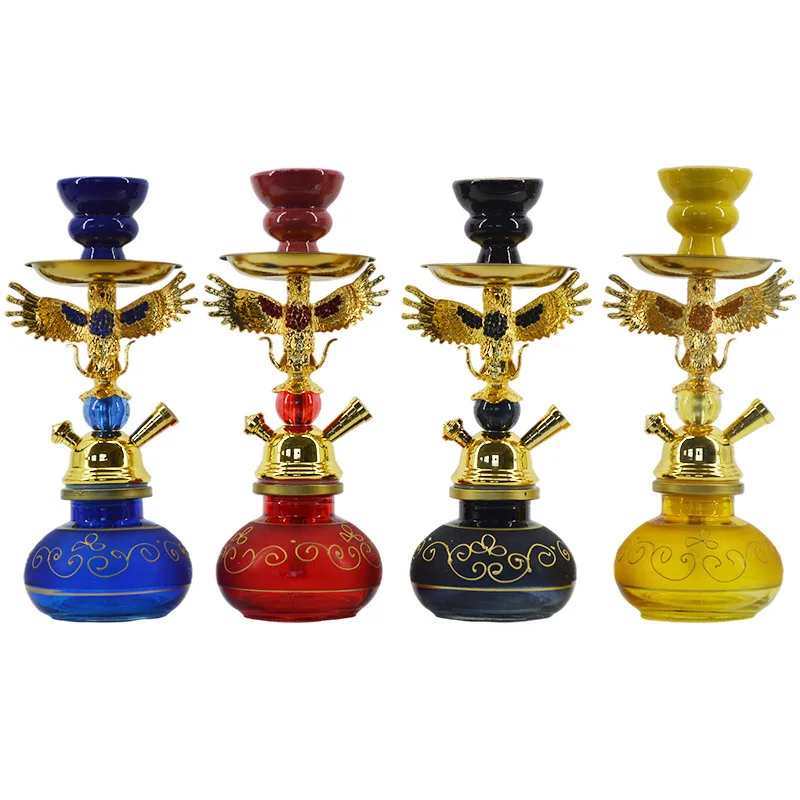 Arab Glass Eagle Shisha Hookah Set With Hookah Hose Ceramic Bowl Cachimba Nargile Sheesha Narguile Chicha Hookah Water Pipe