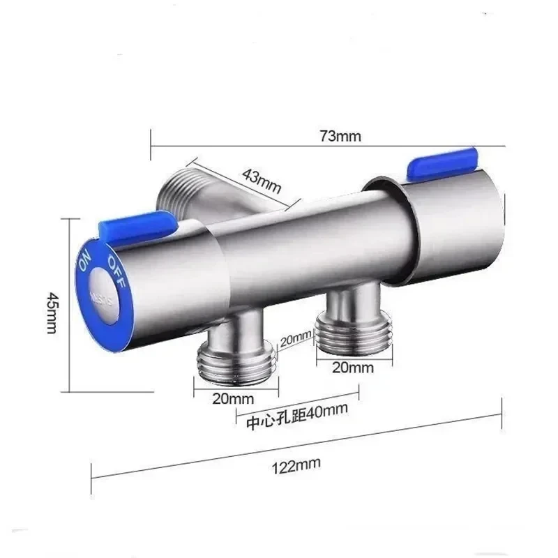 304 Edelstahl Bad Wasserhahn Dual Control Doppel griff Kaltwasser hahn WC Winkel ventil Auslass ventil Wasserhahn Zubehör